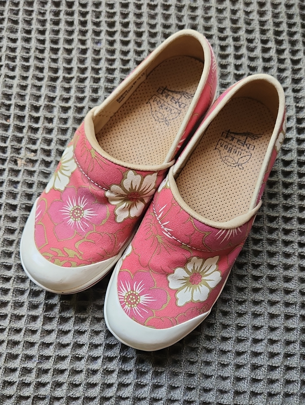 Dansko Womens Shoes Volley Size 7.5 M EUR 36 Vegan Loafer Clog Pink Floral Cloth
